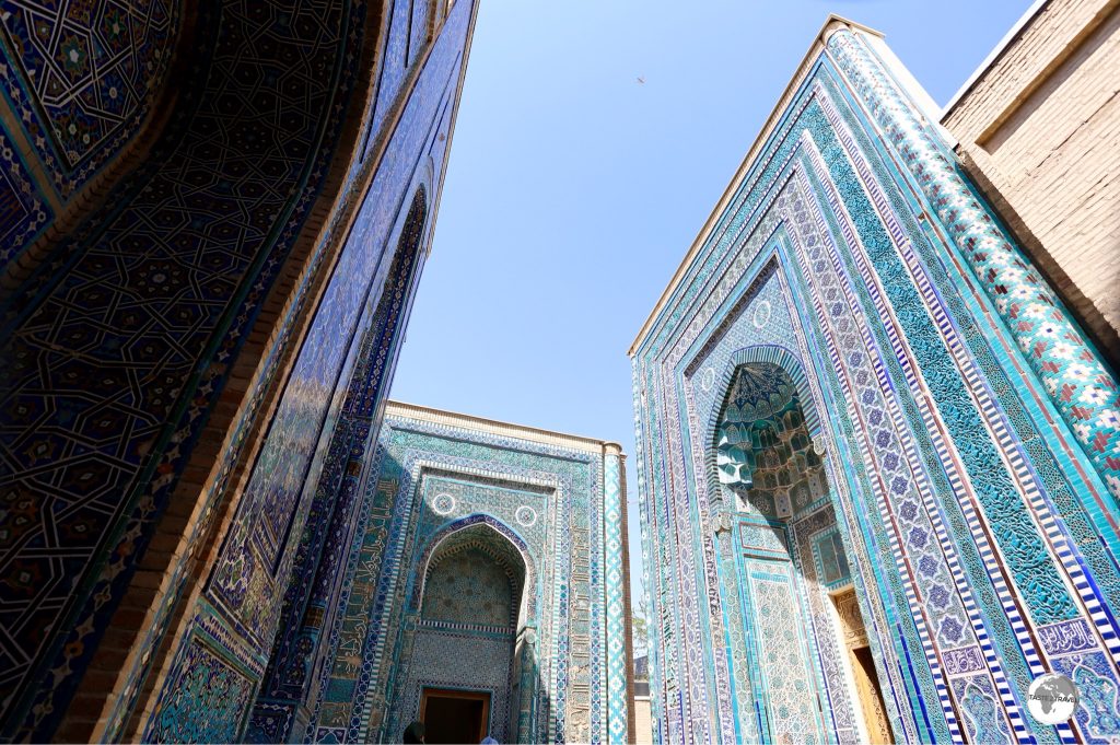 Shah-i-Zinda in Samarkand consists of an avenue of exquisitely tiled mausoleums.