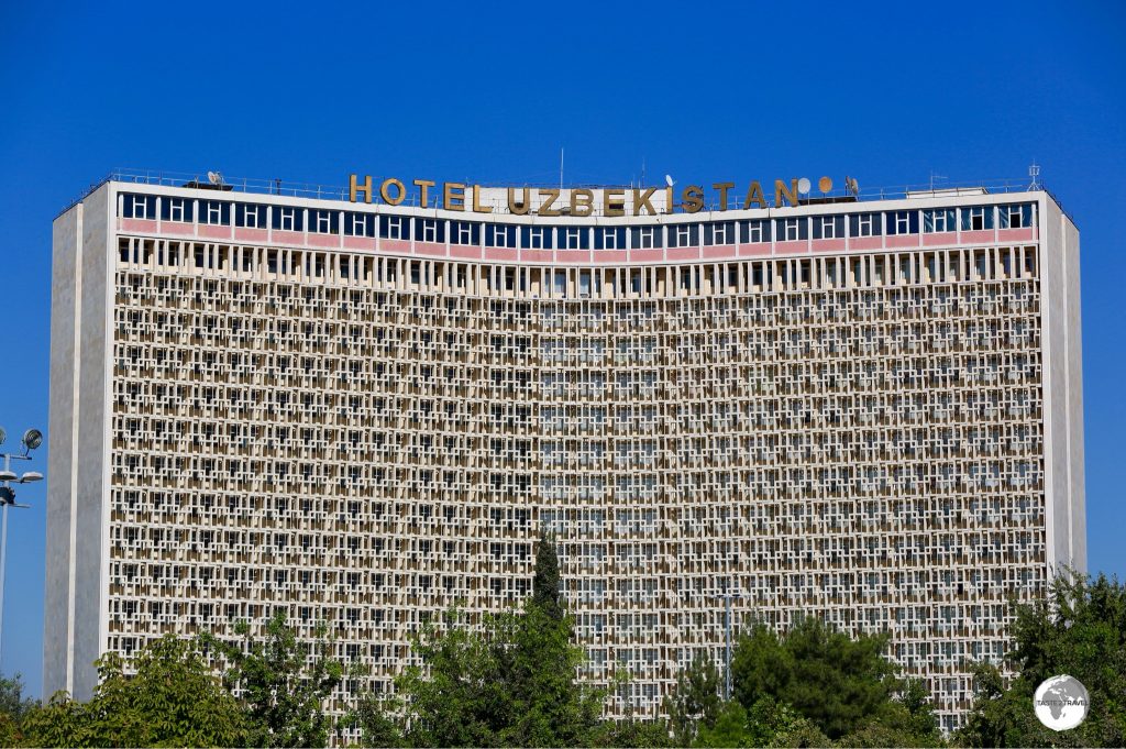 During Soviet times, each capital had its own behemoth hotel which was named after the republic. The Hotel Uzbekistan once served as the main hotel in Tashkent for visitors travelling with In-tourist.