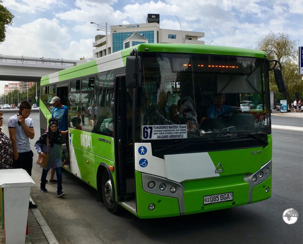 A bus in Tashkent.