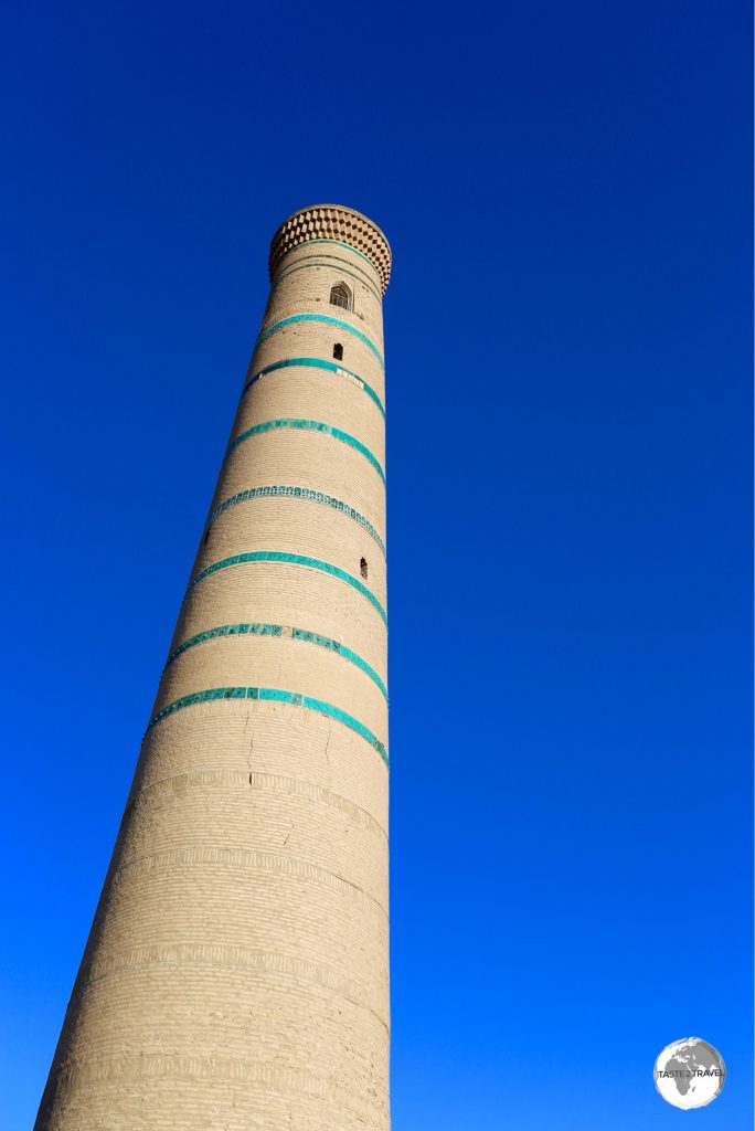 The minaret of Juma-Mosque lies at the heart of the old town of Khiva.