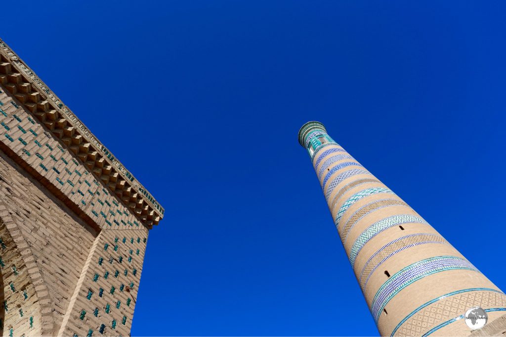 The towering Islam Khoja Minaret in Khiva.