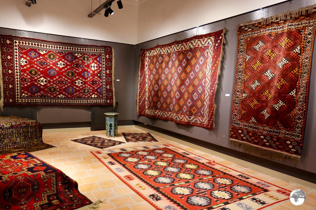 The carpet gallery at the Nurullaboy Saroyi museum.