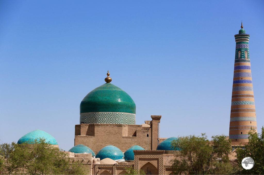 The blue-tiled dome of the Pahlavan Mahmud Mausoleum is the largest in Khiva.