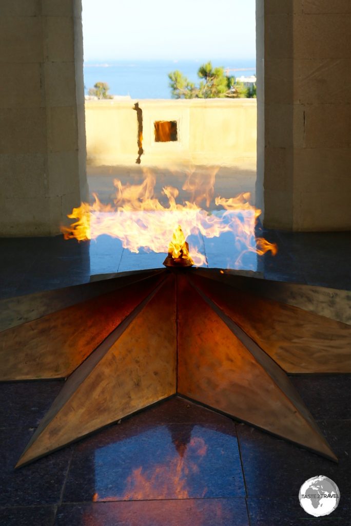 The eternal flame at Highland park.