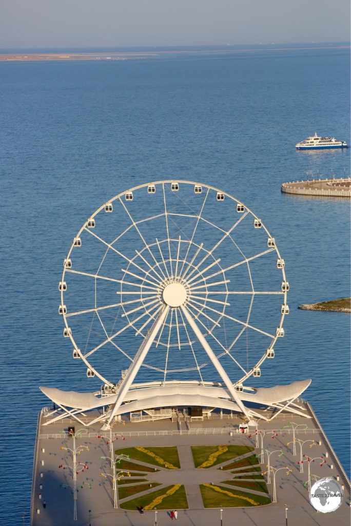 The 60-metre-tall ‘Baku Eye’ is a great place to watch the sunset over Baku bay.