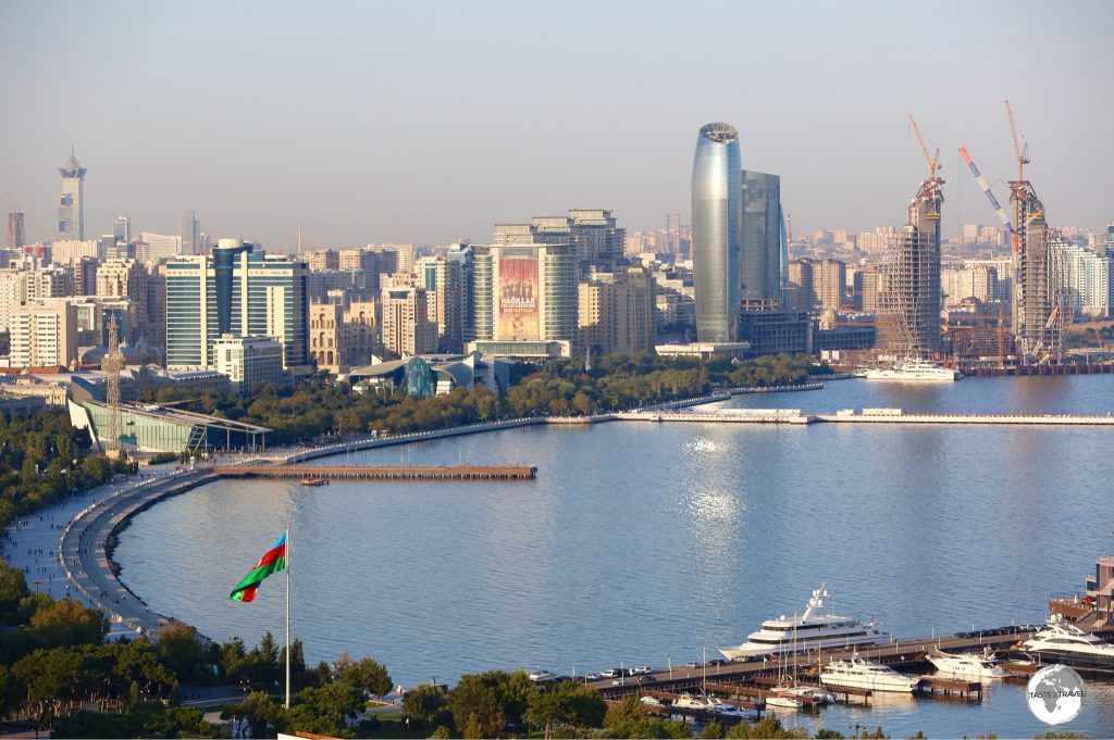 A view of bustling Baku, the capital of Azerbaijan.