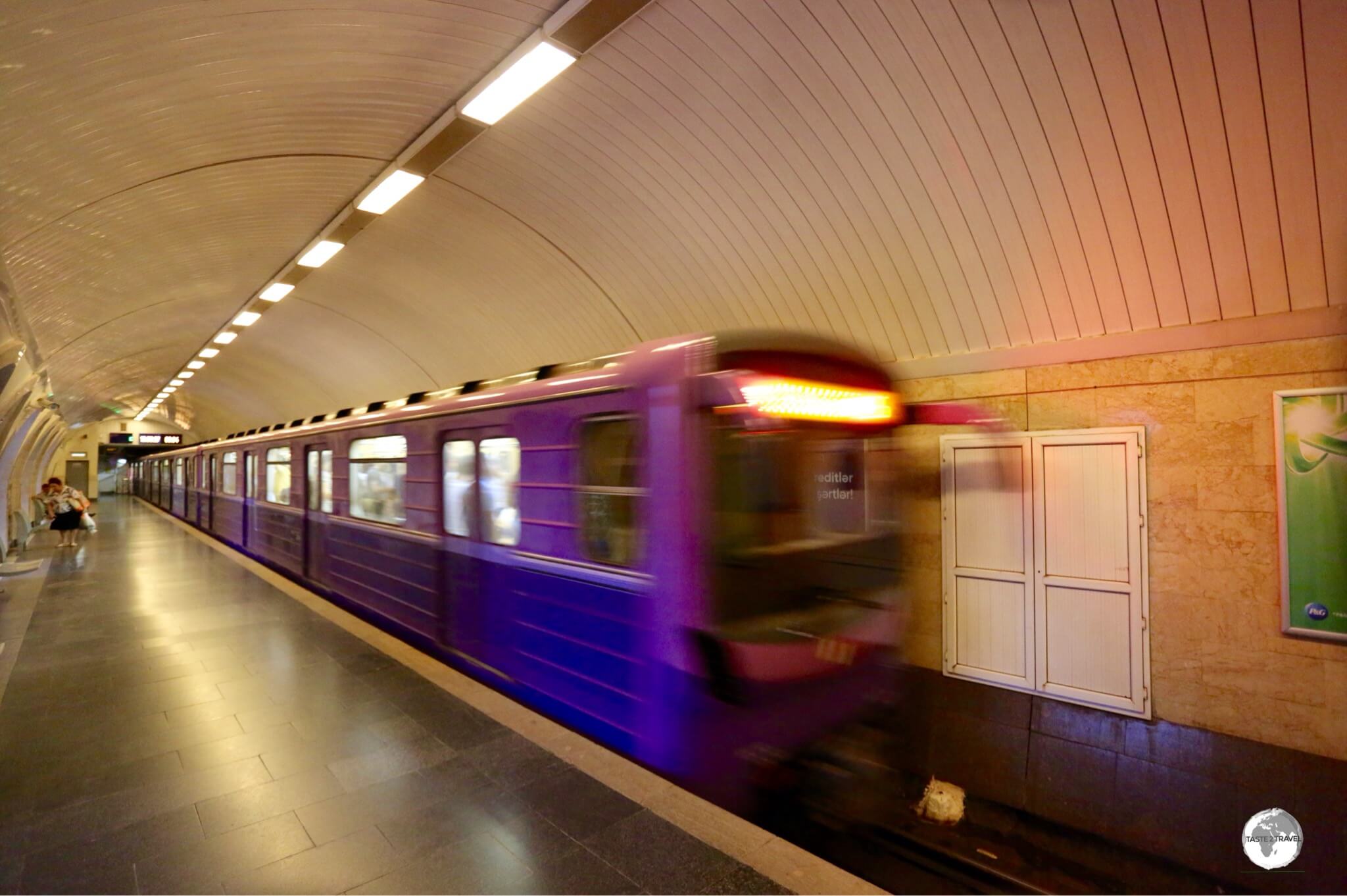A Baku metro train.