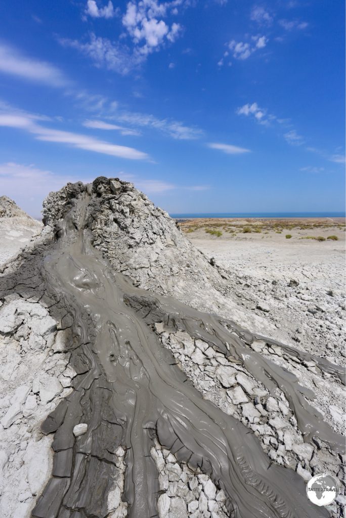 One of many mud volcanoes which can be seen at Daşgil Hill.