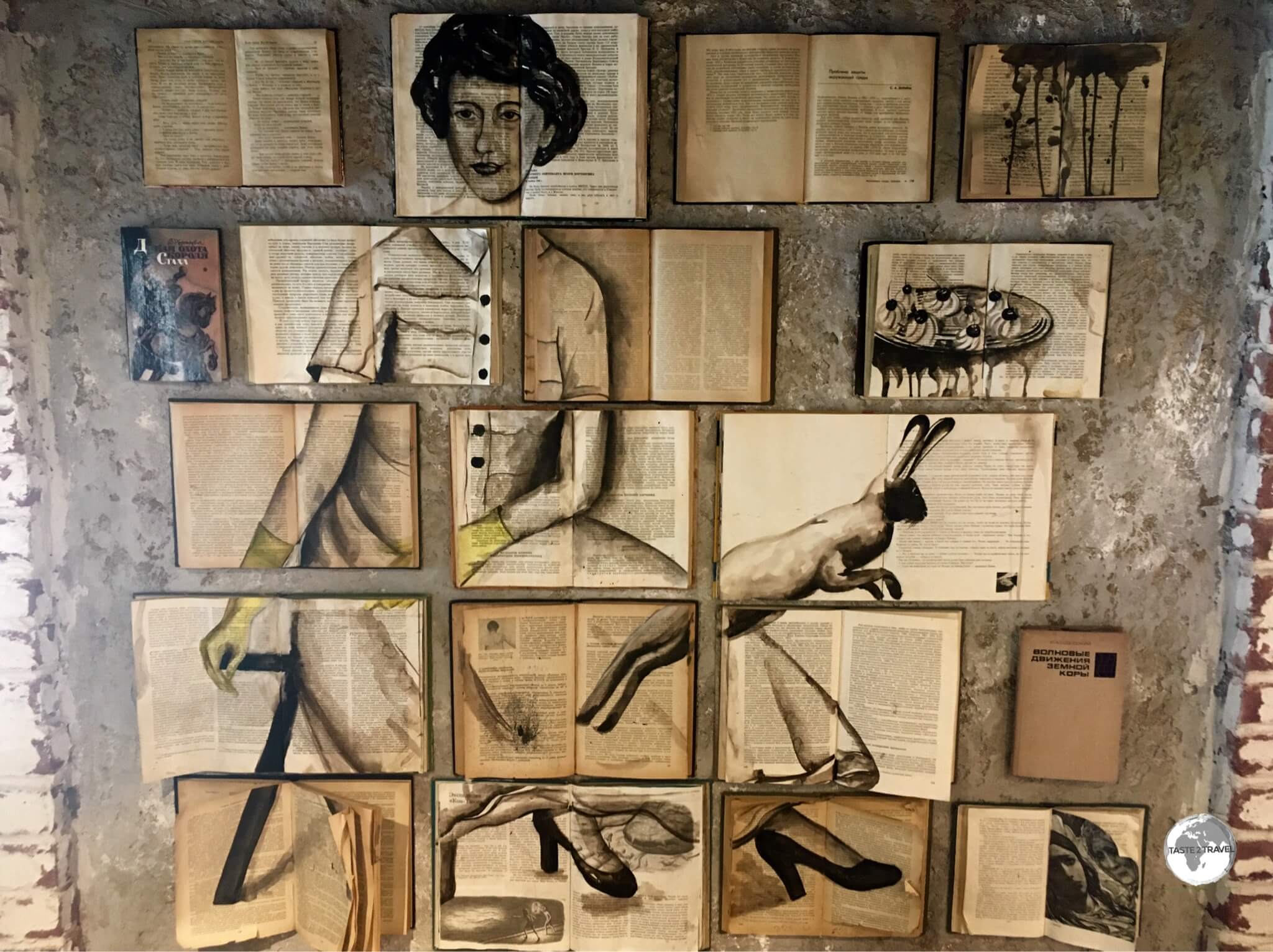 Creative artwork on the wall of the BBC Cafe.