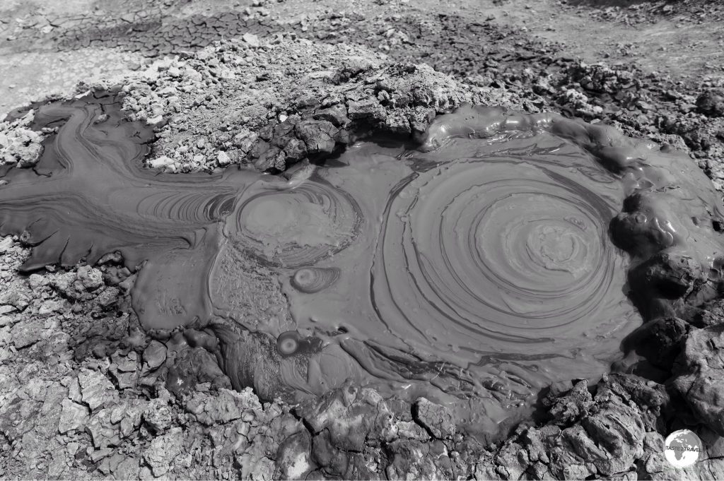 One of many mud volcanoes which can be seen at Daşgil Hill.