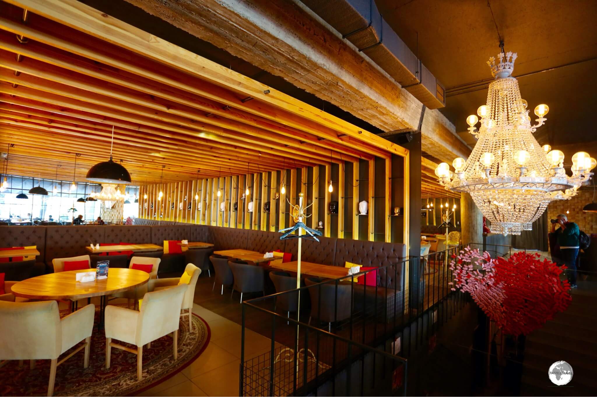 The beautifully-designed interior of Casta which is a wonderful cafe/ restaurant, located on the main street of Tiraspol.