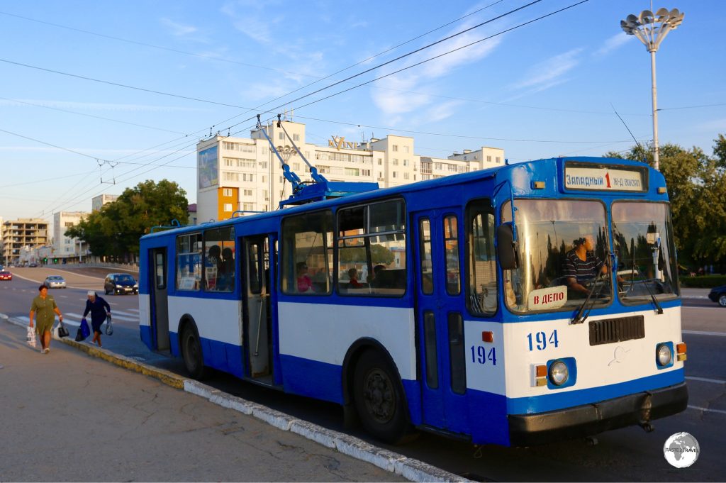 Soviet-era buses connect to most points in Tiraspol and Bender.