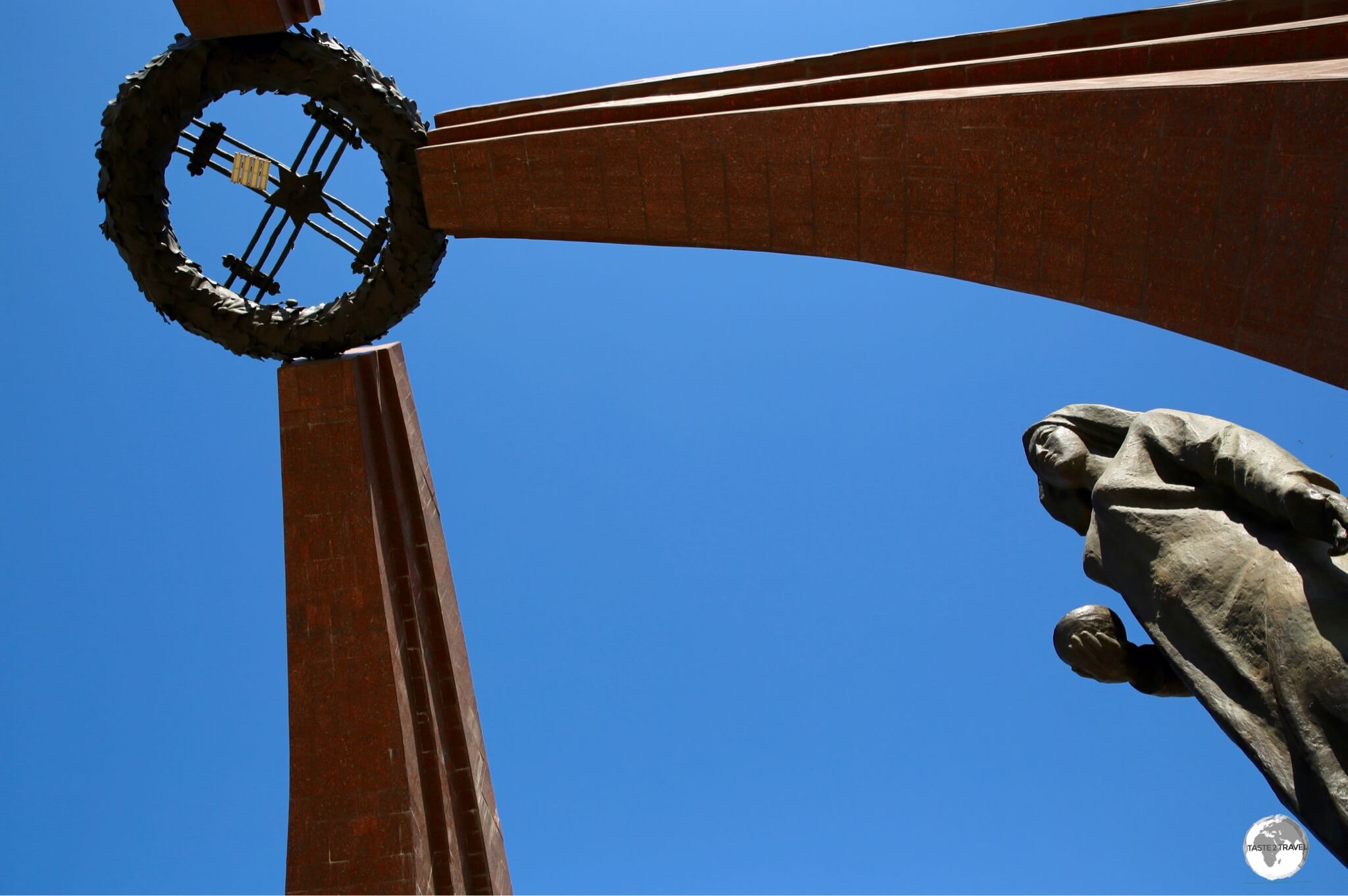 This monument in Bishkek's Victory park commemorates the victory over Nazi Germany during WWII The <i>Victory Monument</i> in Bishkek's Victory park commemorates the victory over Nazi Germany during WWII.