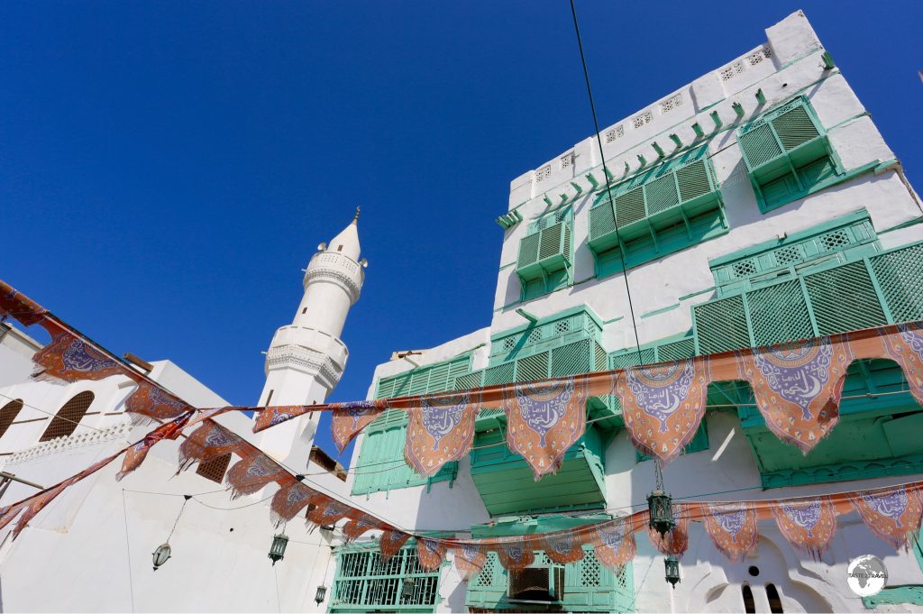Typical houses in the Al Balad district of Jeddah.