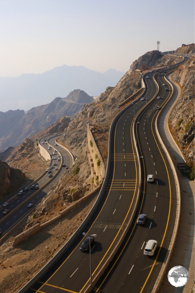 The M80 climbs into the Sarawat mountains from Mecca to the mountain resort of Al Hada.