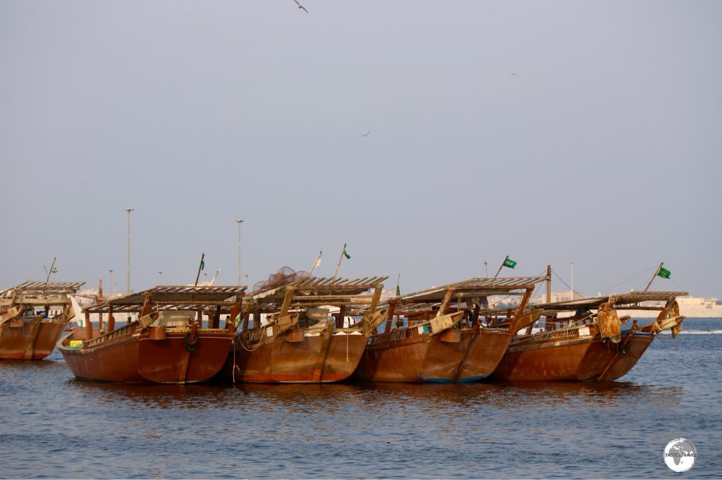 The dhow harbour which lies to the south of Tarout island.