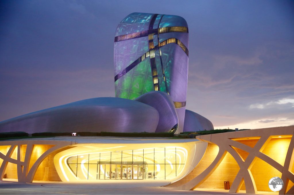 Located on the outskirts of Dhahran, the King Abdulaziz Centre for World Culture looms large over the surrounding desert plain.
