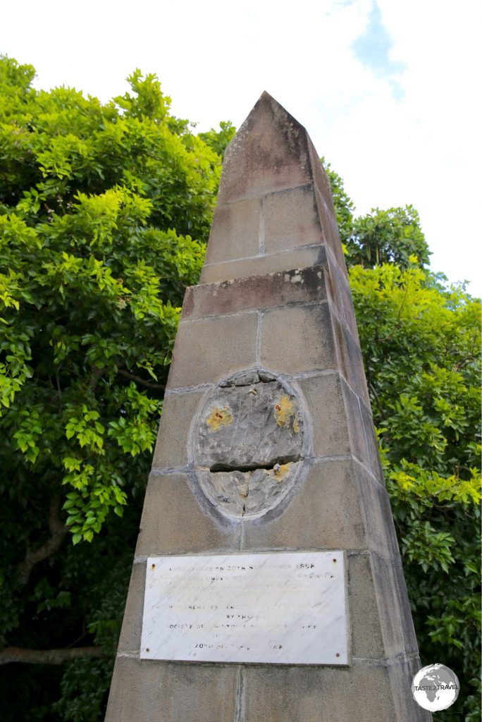 A rather dilapadated monument marks the spot where the Dutch first landed on Mauritius.