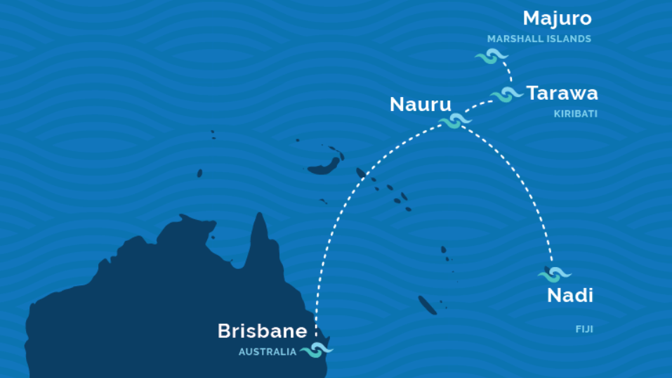 Nauru Airlines route map,