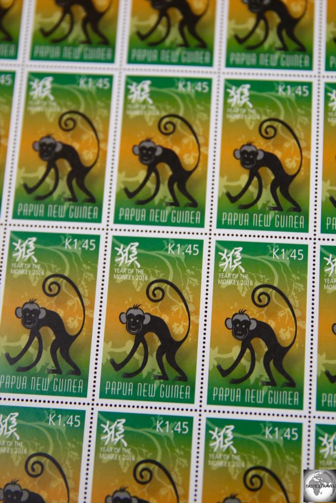 A stamp issued for the Chinese ‘Year of the Monkey’.