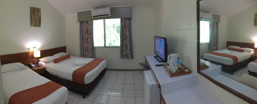 My room at the Huon Gulf Hotel in Lae.