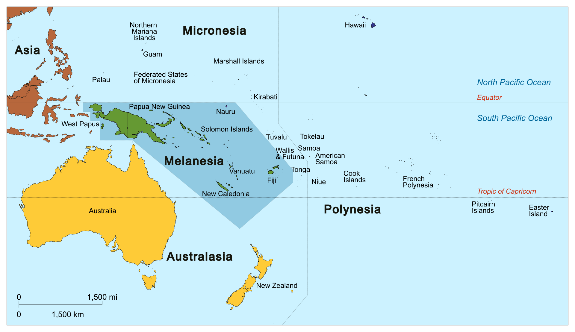 A Map of Melanesia.