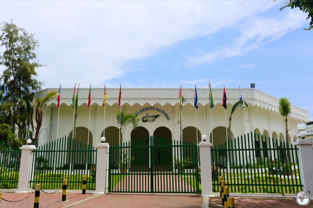 The National Parliament building in Dili. Photography is only allowed from the street.