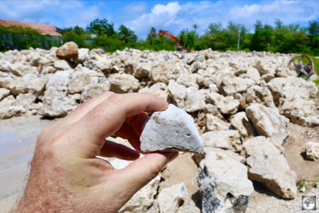 A quarry of phosphate rocks on Topside.