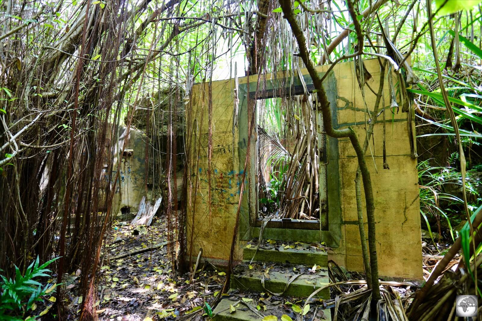 Abandoned prison cells of the Japanese WWII prison.