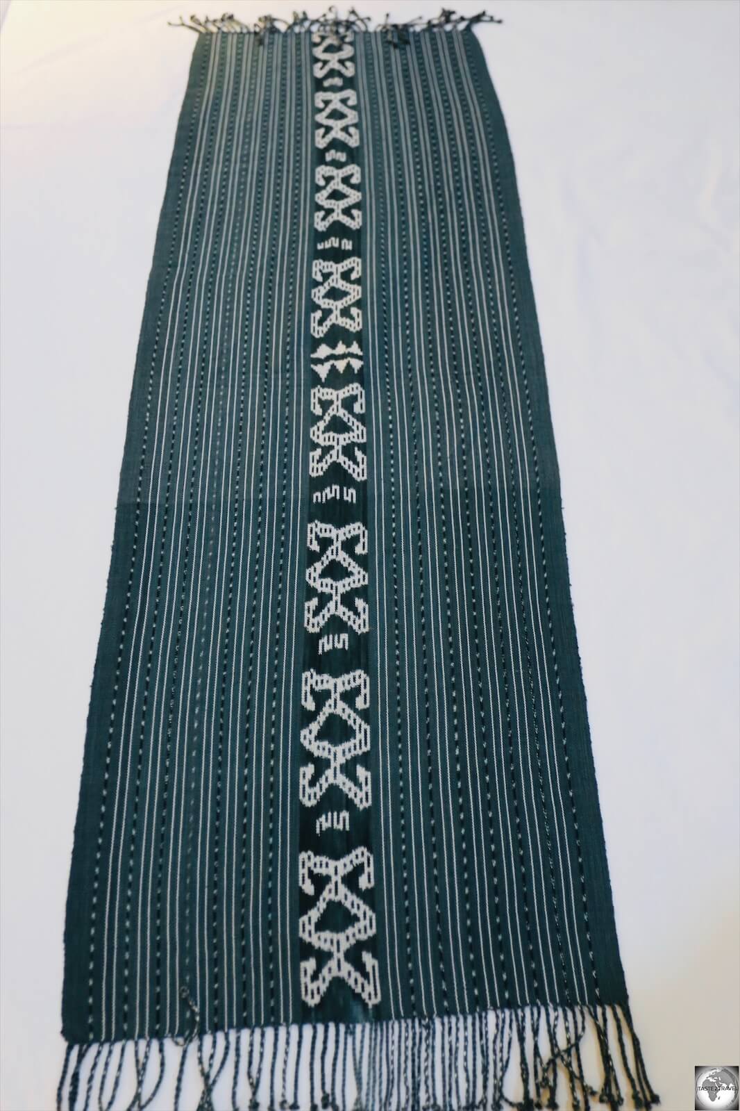 My very special 'Oecussi-style' Tais cloth which I purchased at the Tais Market in Dili.