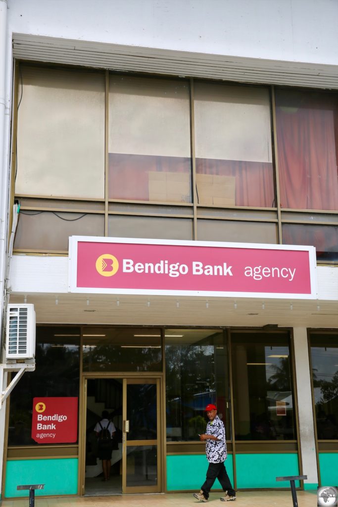 The only bank on Nauru, an agency branch of the Australian regional bank – Bendigo Bank.