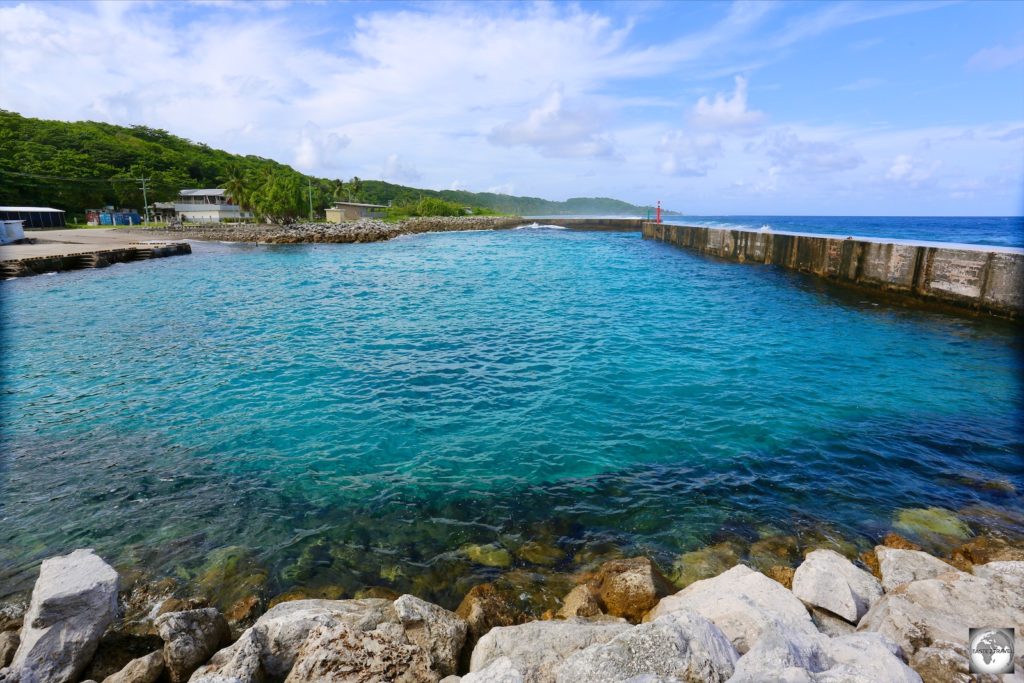 The only harbour on the east coast, Anibare Harbour was created in 2000 as a commercial fishing port. The Fish market building can be seen in the background.