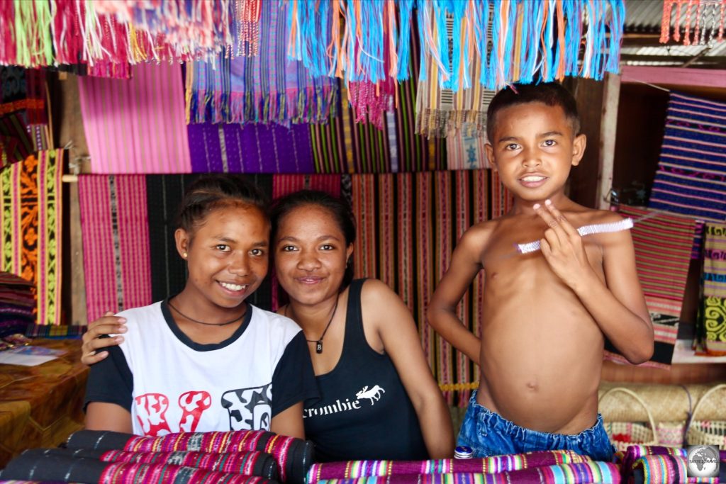 Timorese selling Tais cloth in the Tais market. What a pleasure to be able to spend time with such friendly, happy, welcoming people.