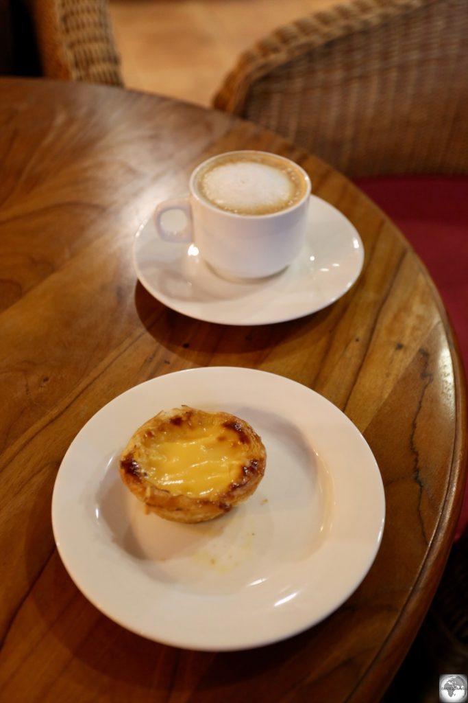 A very fine Portuguese egg tart, served at the Hotel Timor cafe.