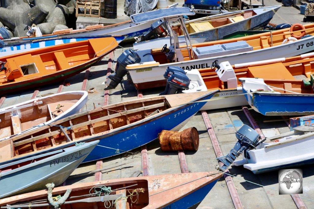Boats in Roseau port, Dominica.