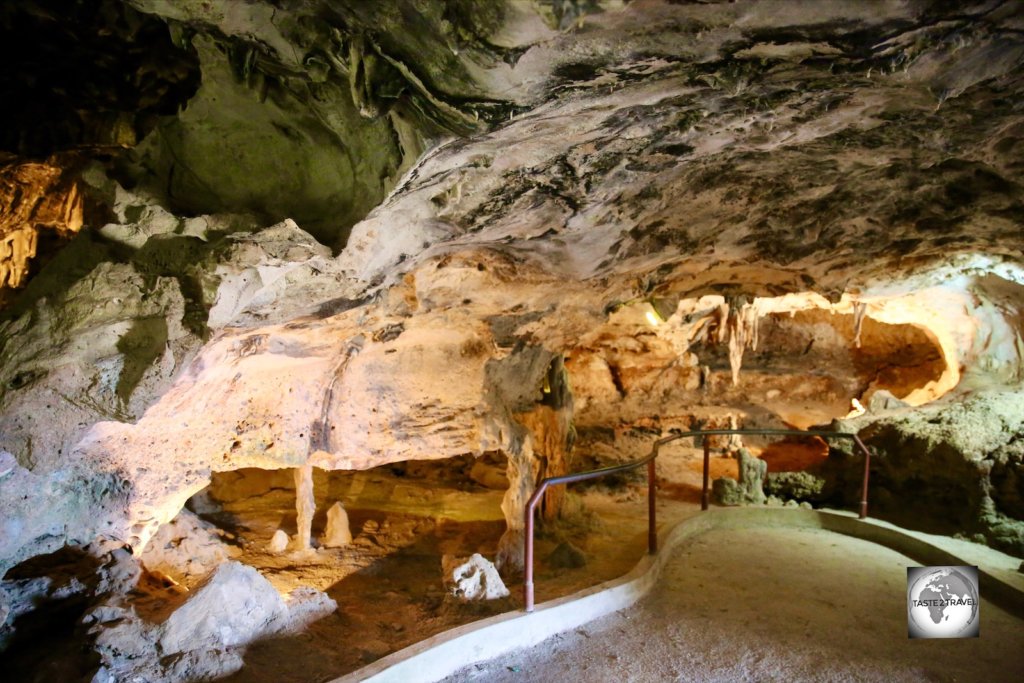 The interior of the Hato cave on Curaçao.