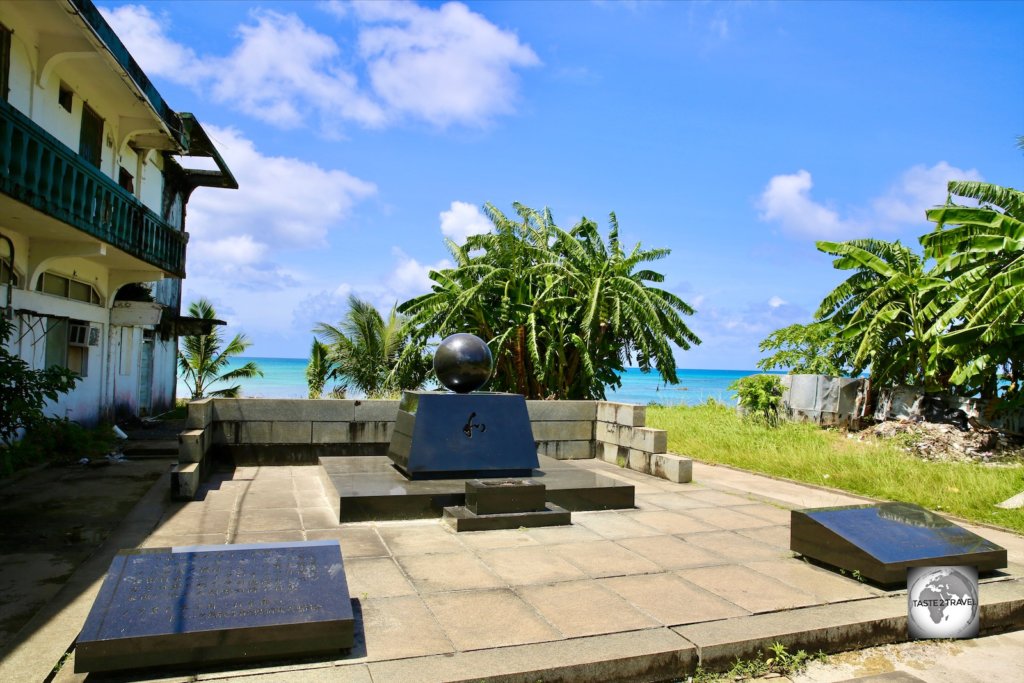 A Japanese WWII memorial in downtown Weno, Chuuk.
