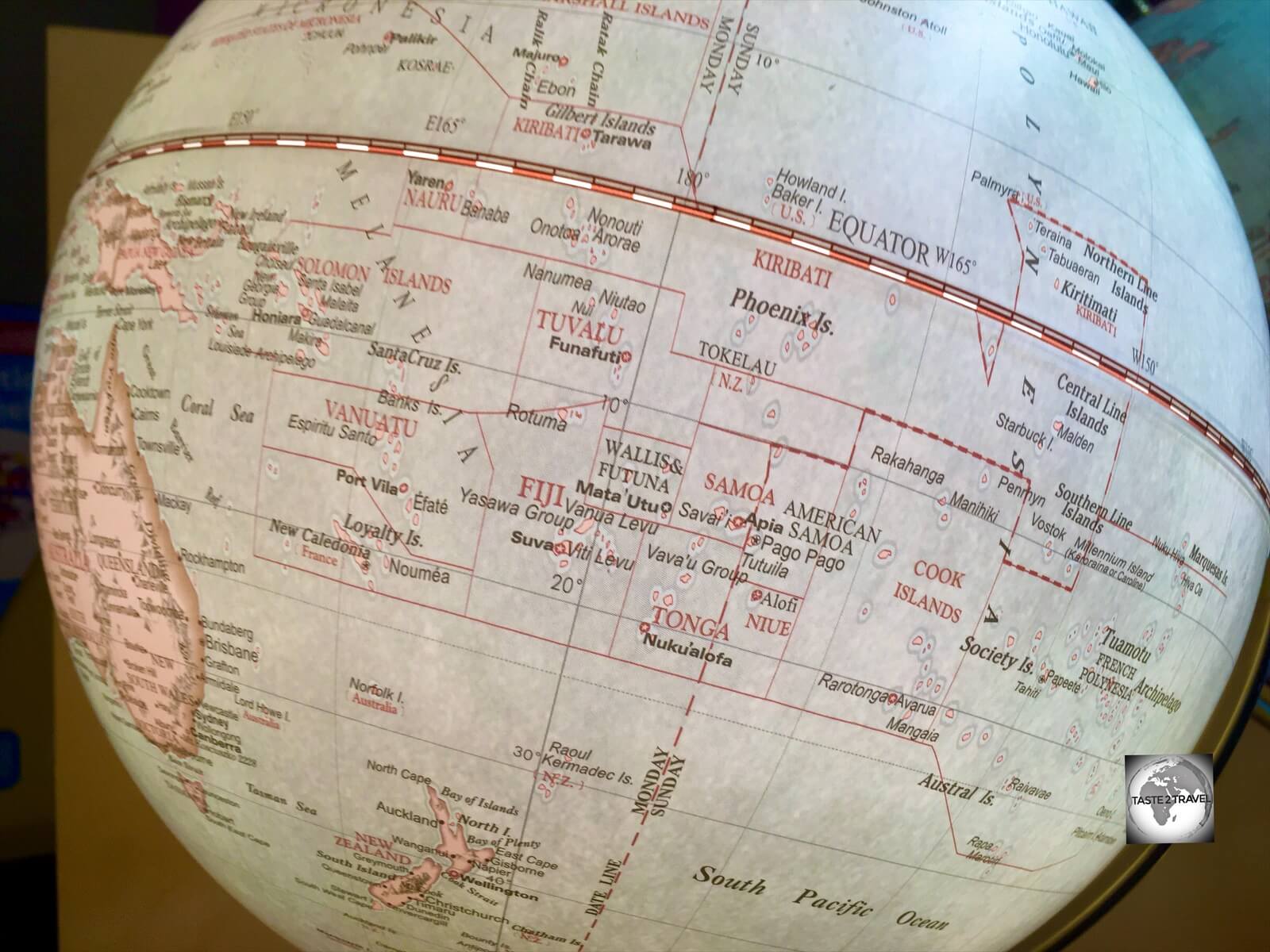 Pacific Globe Map
