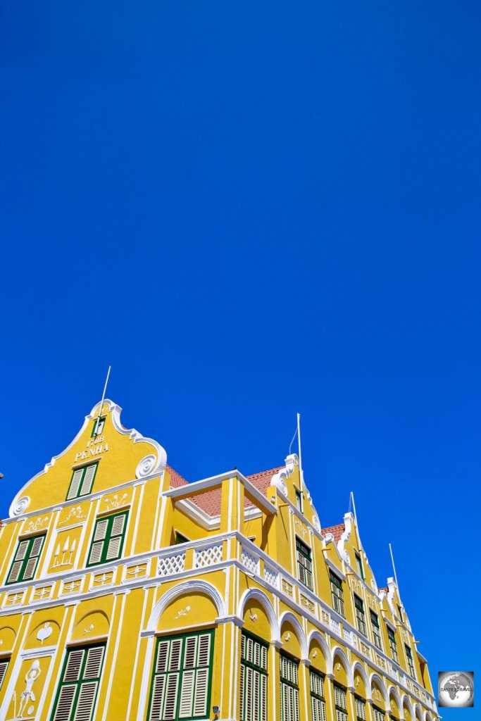 The iconic, Dutch-style, Penha House dominates the Handelskade in downtown Willemstad.