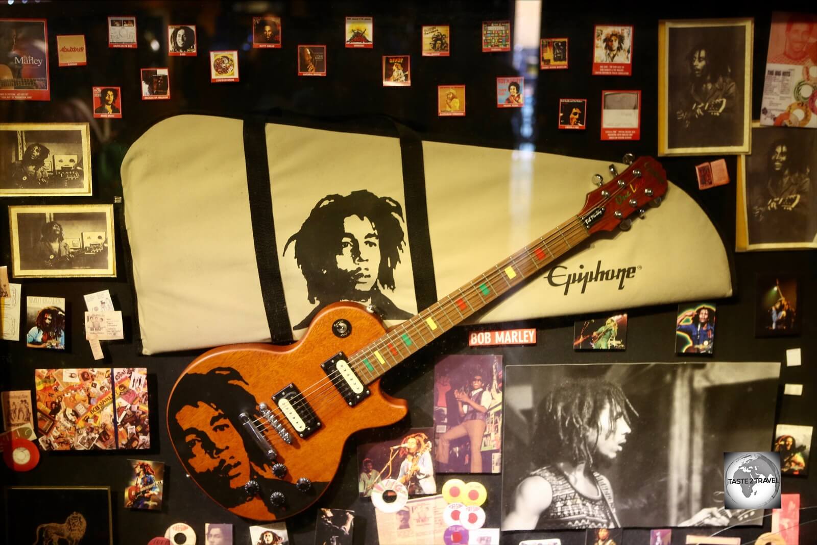 A display at the Bob Marley museum at Nine Mile.