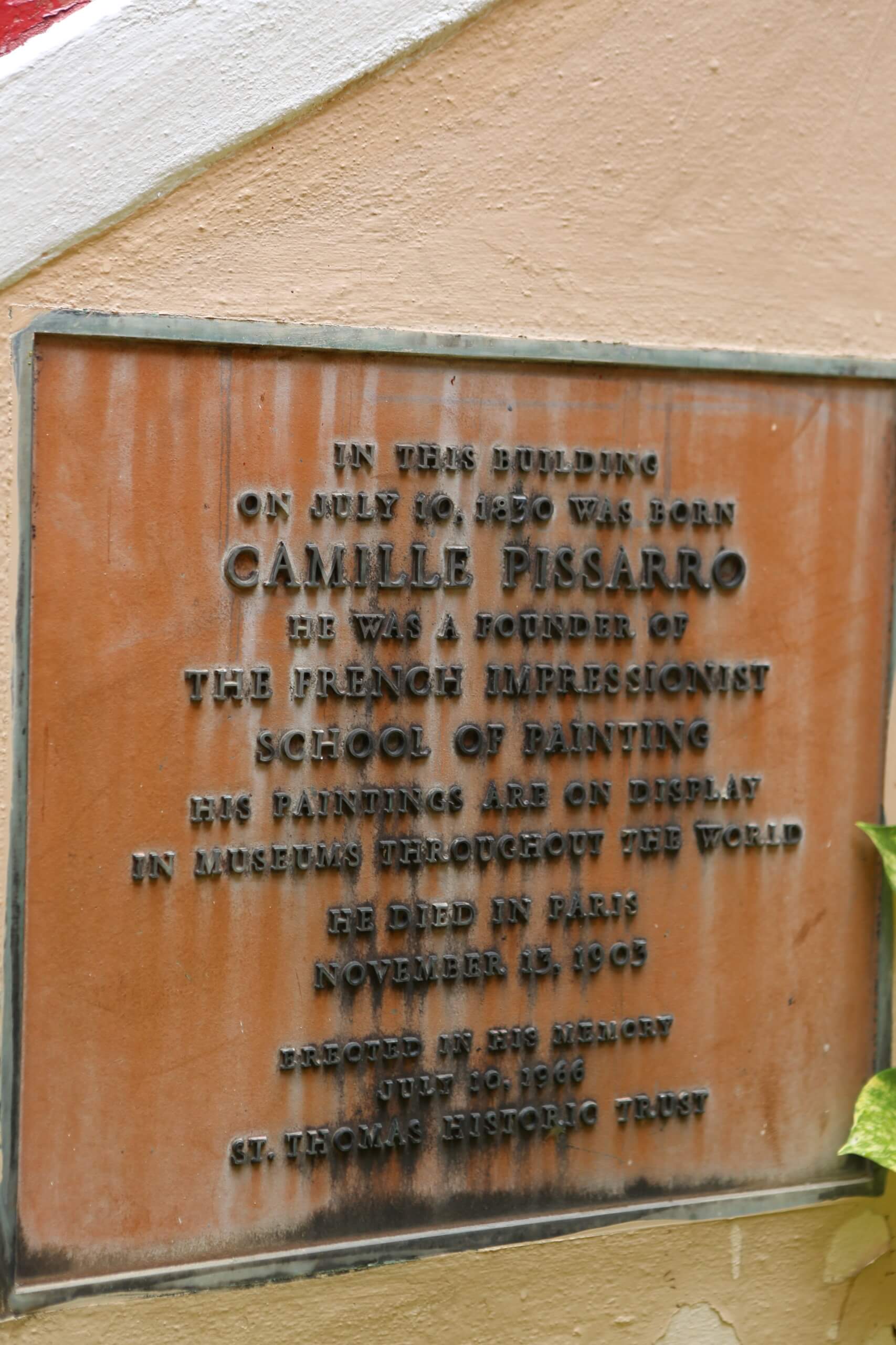 Entrance to the Camille Pissarro Gallery in Charlotte Amalie.