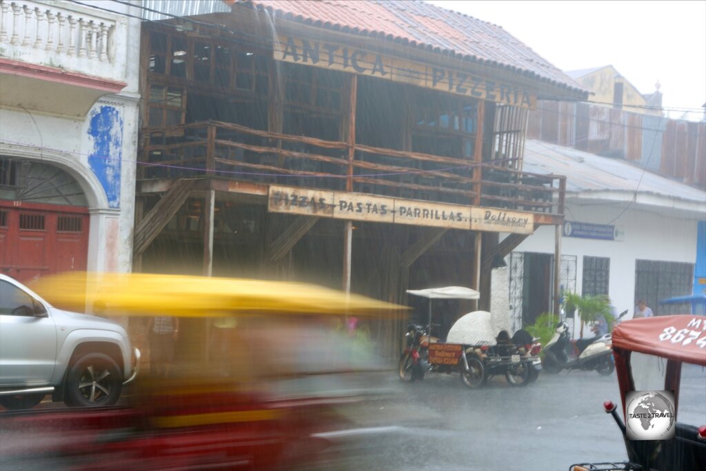 The daily afternoon downpour in steamy Iquitos.