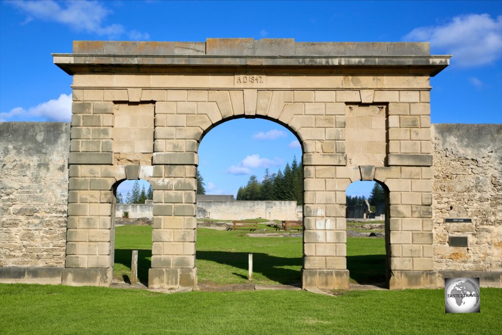 Remains of the main gate to the Norfolk Island Convict Prison in Kingston.