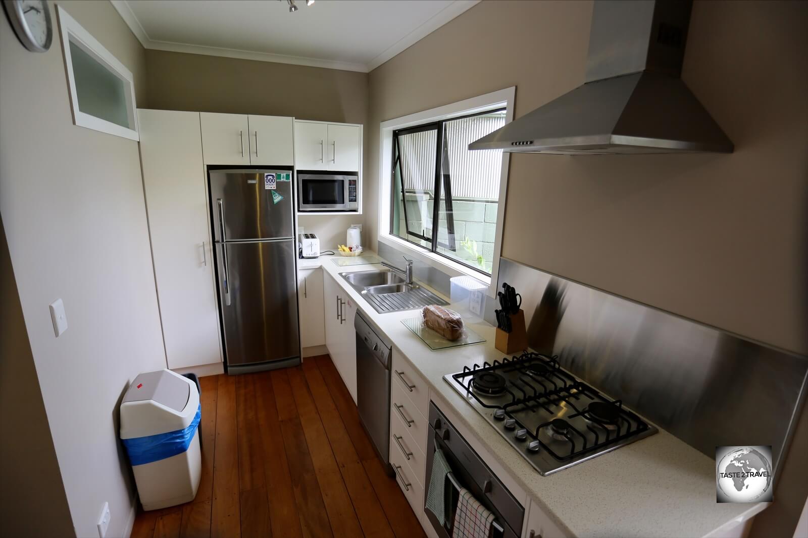 The fully equipped kitchen in my unit at the Cumberland Resort and Spa.
