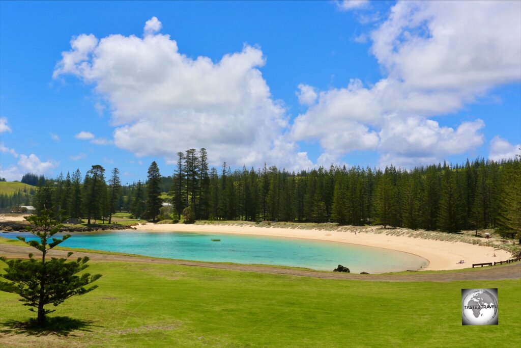 A view of Emily Bay, the best swimming beach on Norfolk Island.