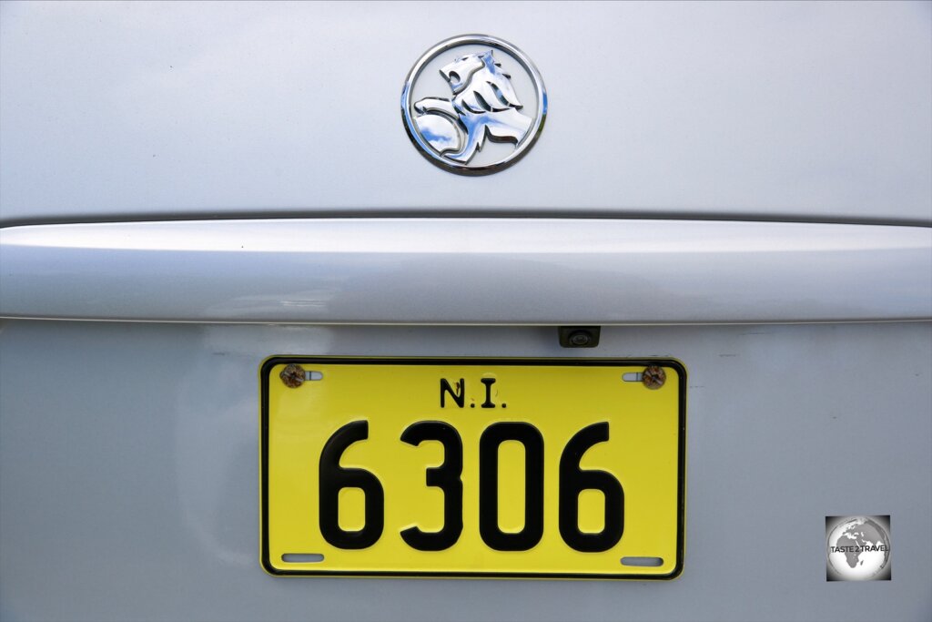 A Norfolk Island license plate.