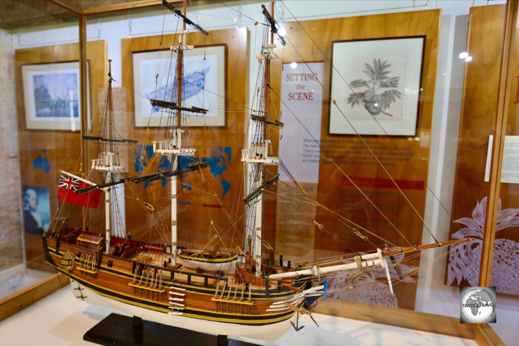 A model of the HMS Bounty at the Norfolk Island museum.