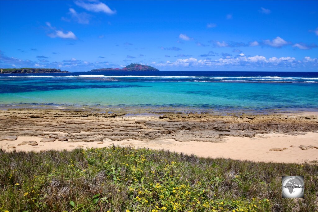 A view of Slaughter bay which offers excellent snorkelling.