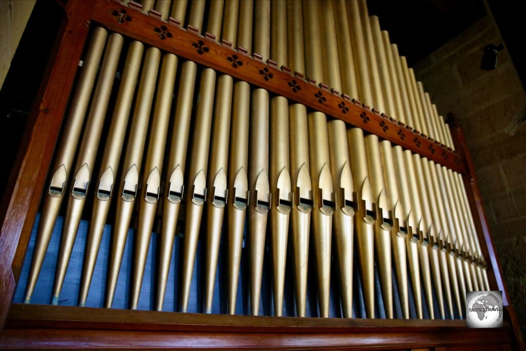 The 350 Willis pipe organ was built by Henry Willis & Sons of London in 1880 and shipped to the island in pieces.
