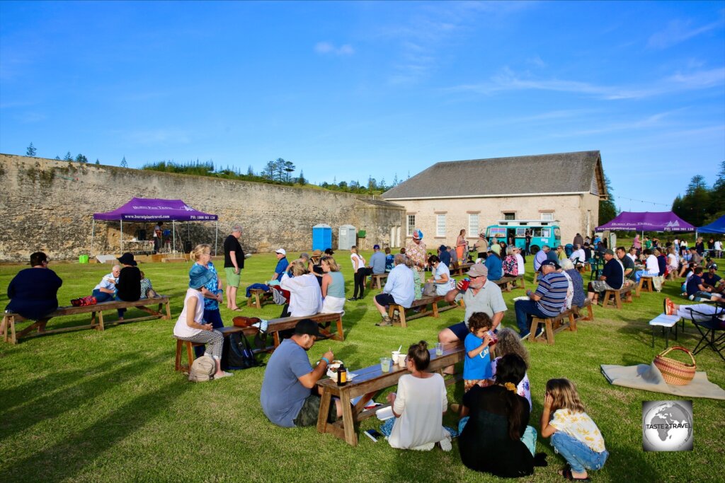 A Thanksgiving food festival, held in the ruins of the former prison, on Norfolk Island.